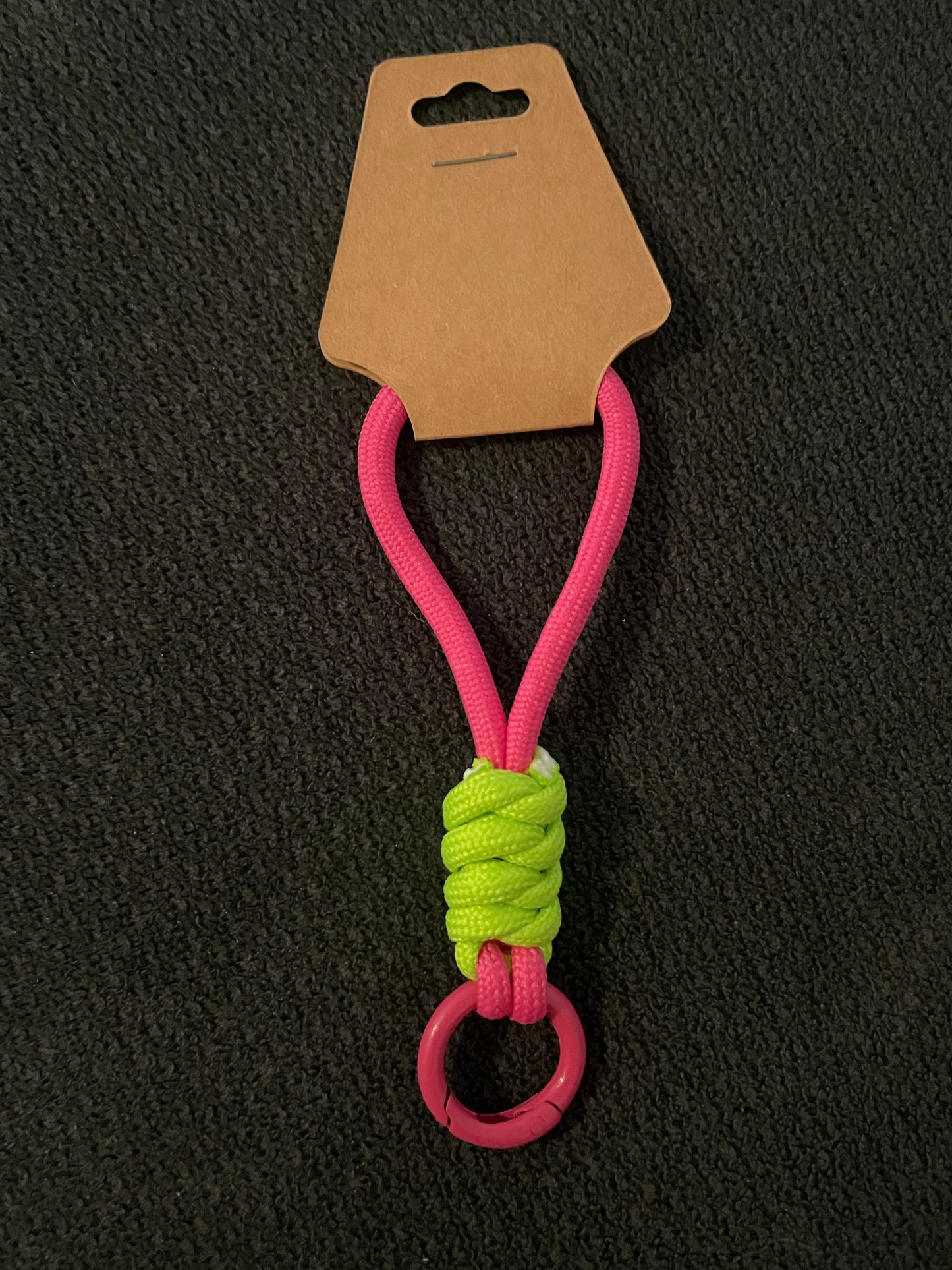 Pink and green keyring