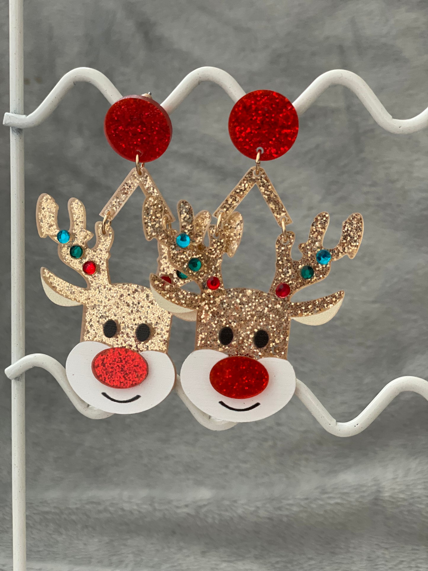 Acrylic Reindeer Dangles
