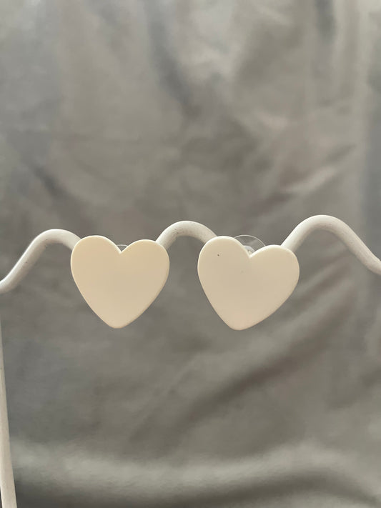 White heart studs