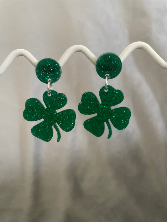 Sparkly clover dangles