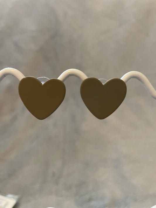 Khaki heart studs
