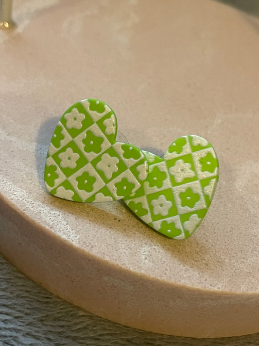Green floral hearts