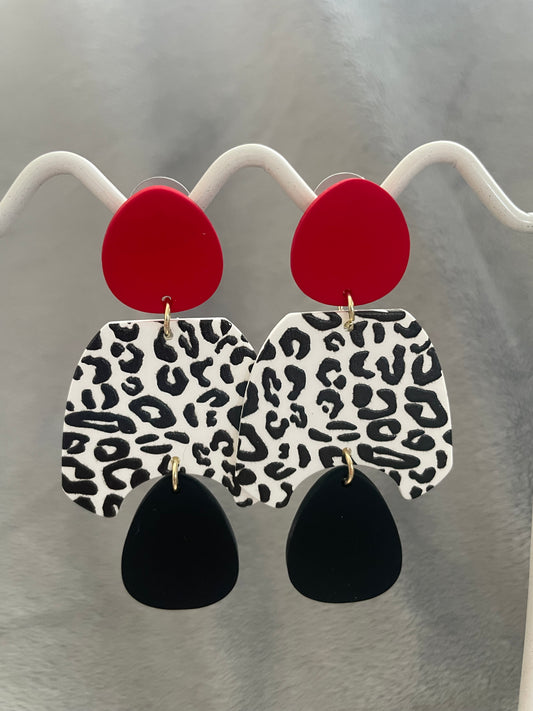 Black, red and White