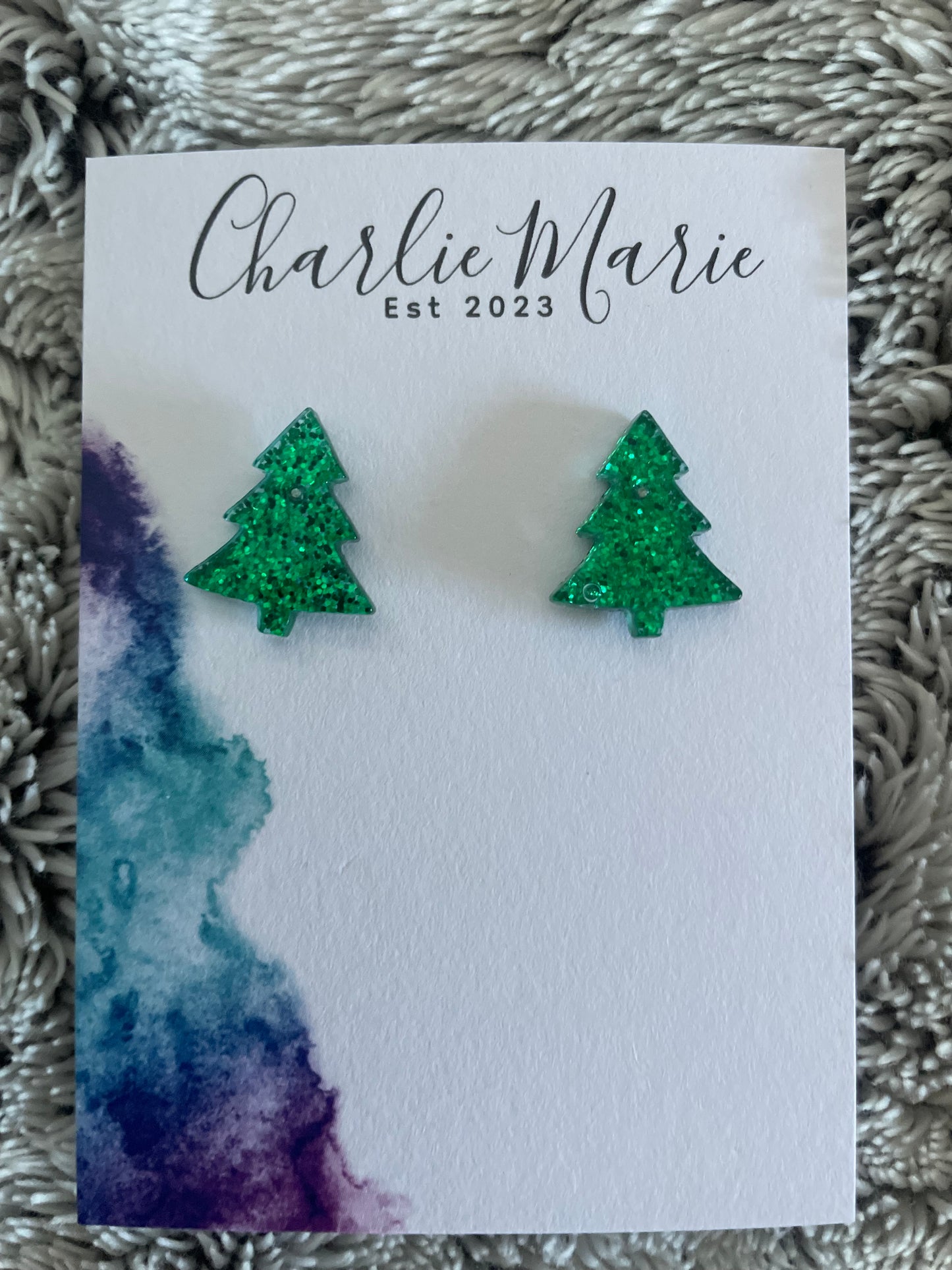 Glitter Tree studs
