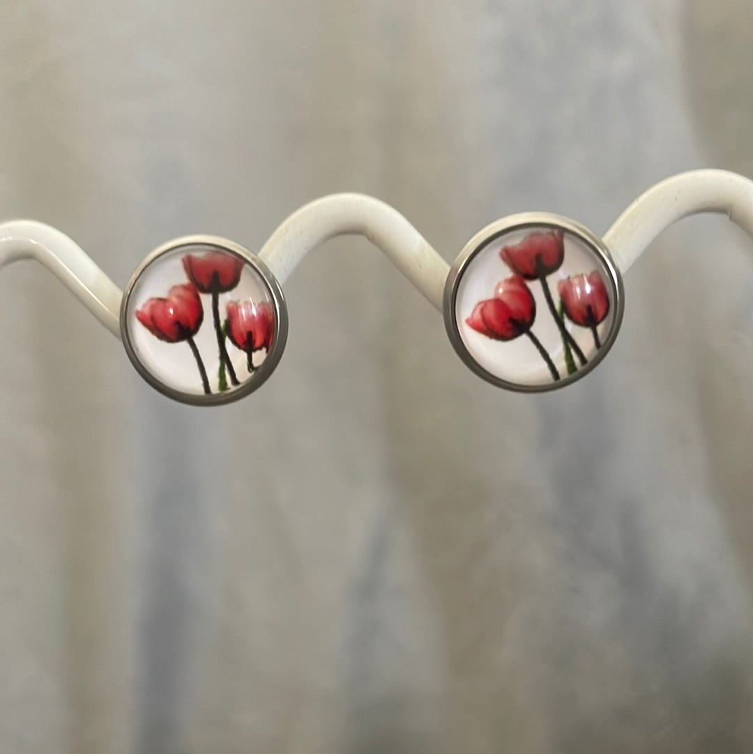 Poppy button studs