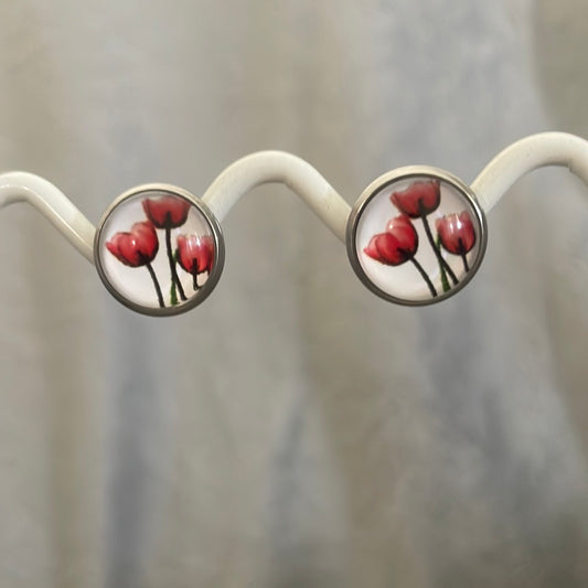 Poppy button studs