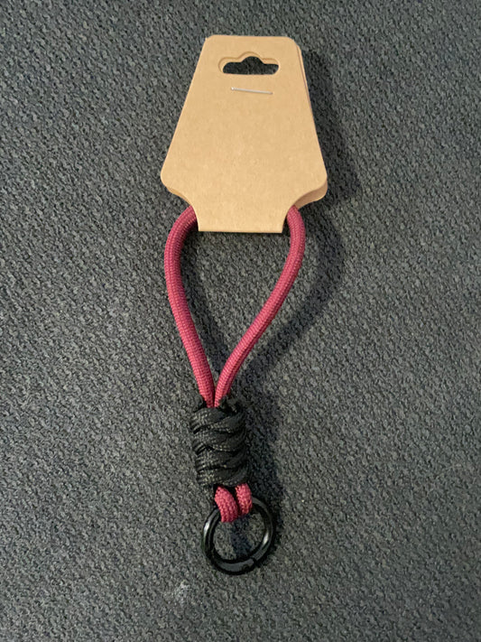 Maroon and black keyring