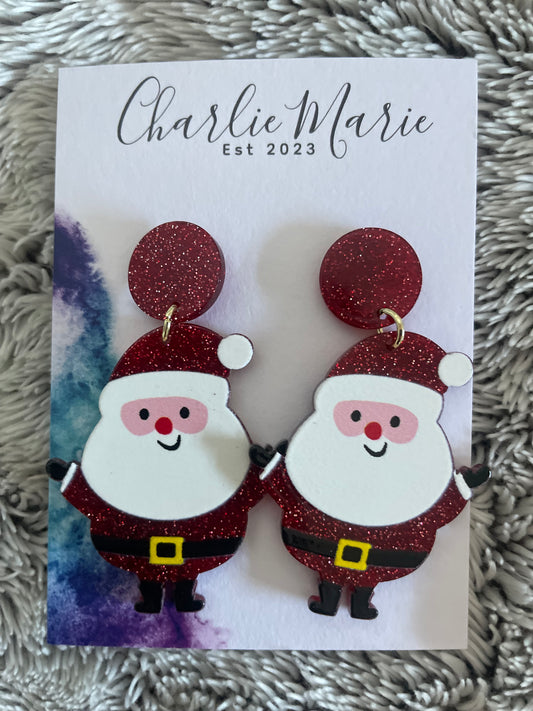 Glitter Acrylic Santa