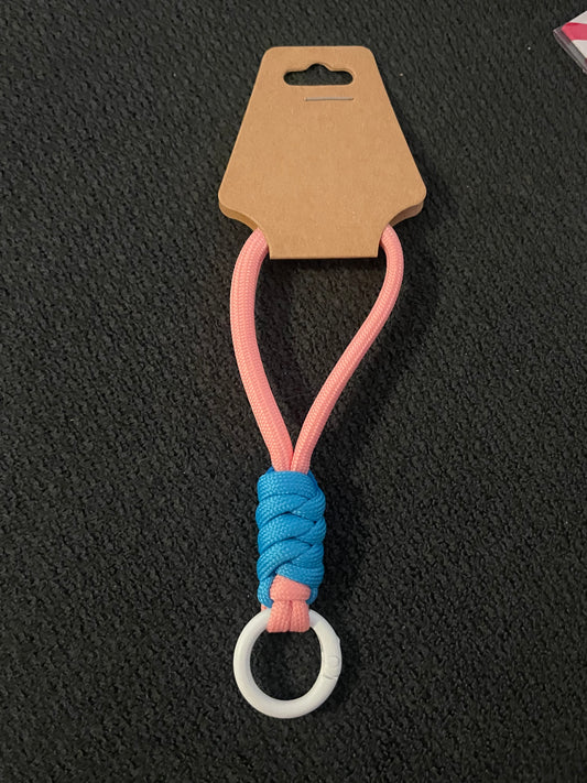 Pink and blue keyring